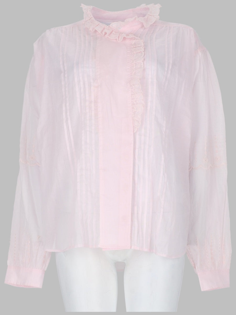 Blouse Leota Pink Cotton Shirt