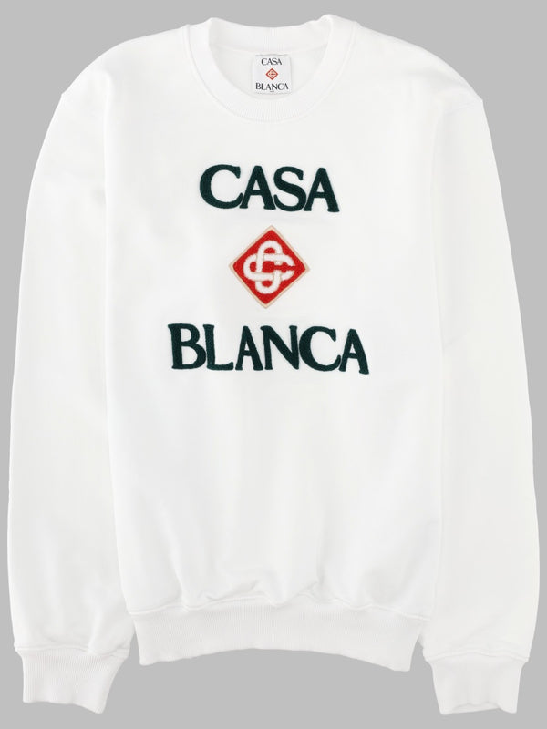 Sweatshirt Embroidered Logo White Cotton Sweatshirts