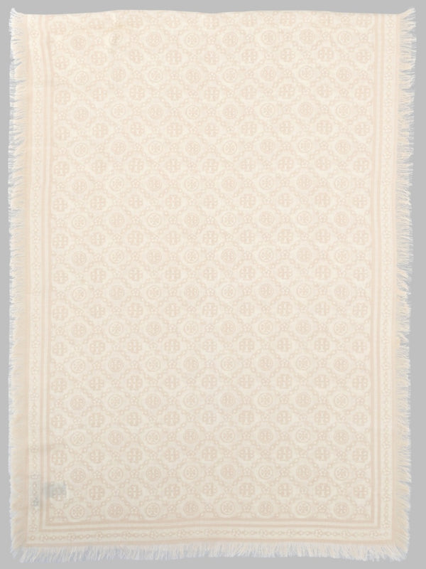 Scarf T Monogram Beige Wool