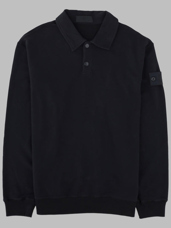 Polo Shirt Patch Logo Blue Cotton Elastane