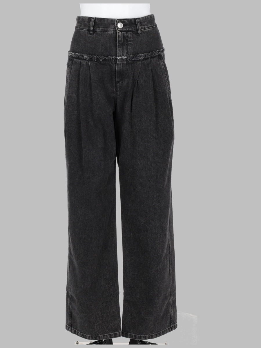 Wide-Leg Jeans Iniza Black Cotton