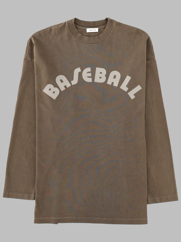 Long Sleeve T-Shirt Baseball Brown Cotton T-shirts