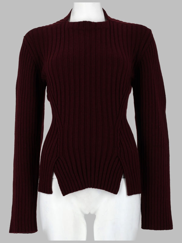 Ribbed Wool-Cashmere Jumper Burgundy Jumpers