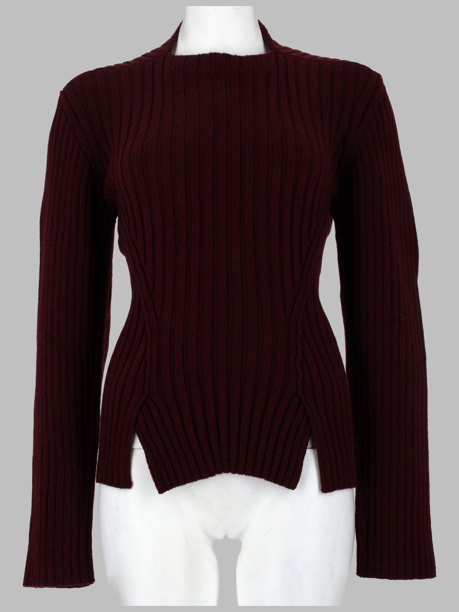 Ribbed Wool-Cashmere Jumper Burgundy Jumpers