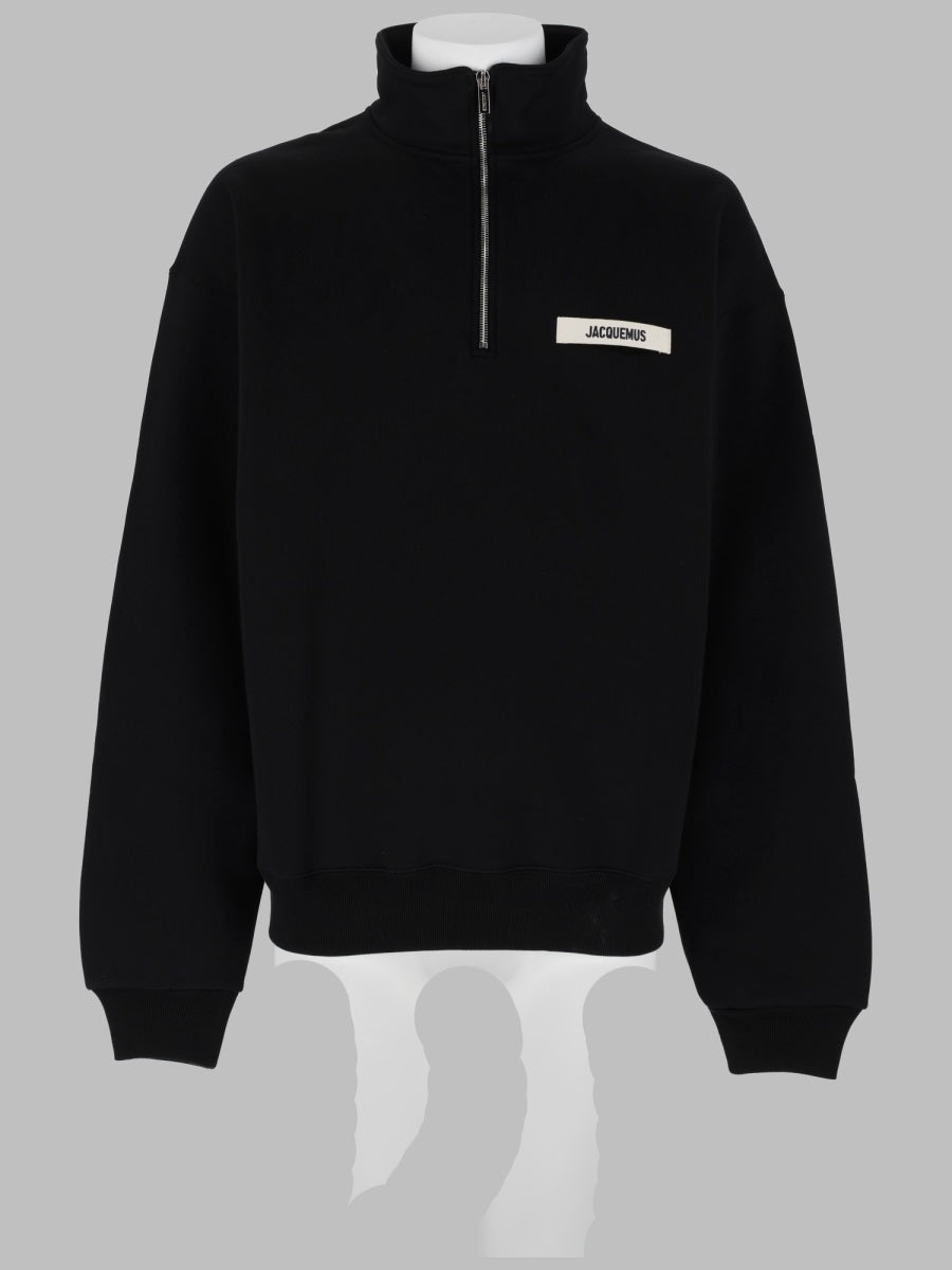 Sweatshirt With Zip Turtleneck Black Sweatshirts