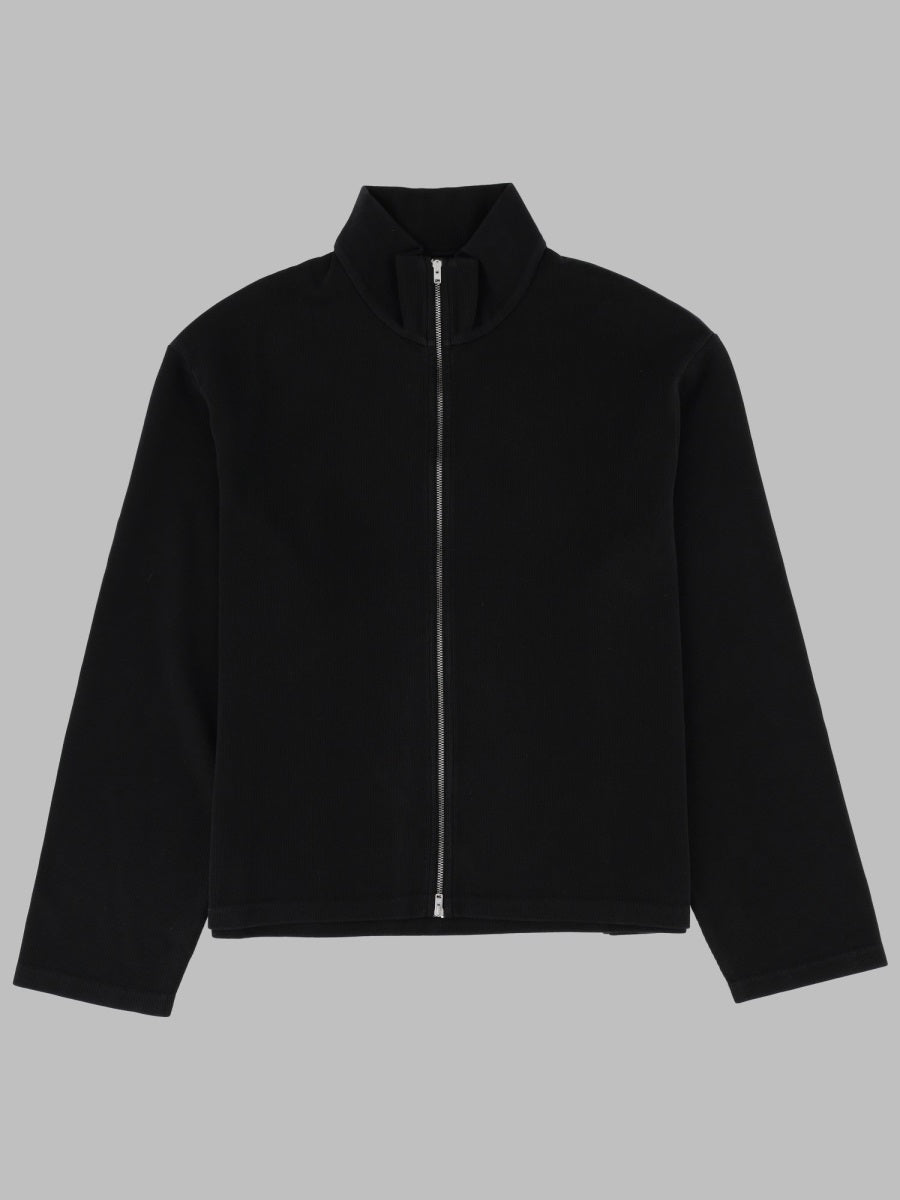 Zip-Up Sweatshirt Shrunken Black Organic Cotton Sweatshirts
