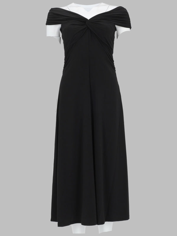 Dress Knotted Draped Black Recycled Polyester
