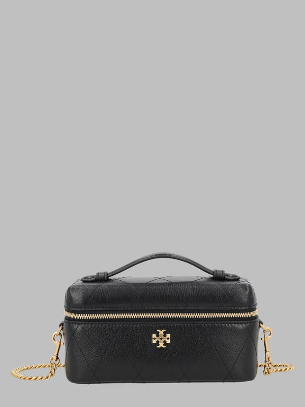 Beauty Case Charlie Matelassé Black Cow Leather Handbags