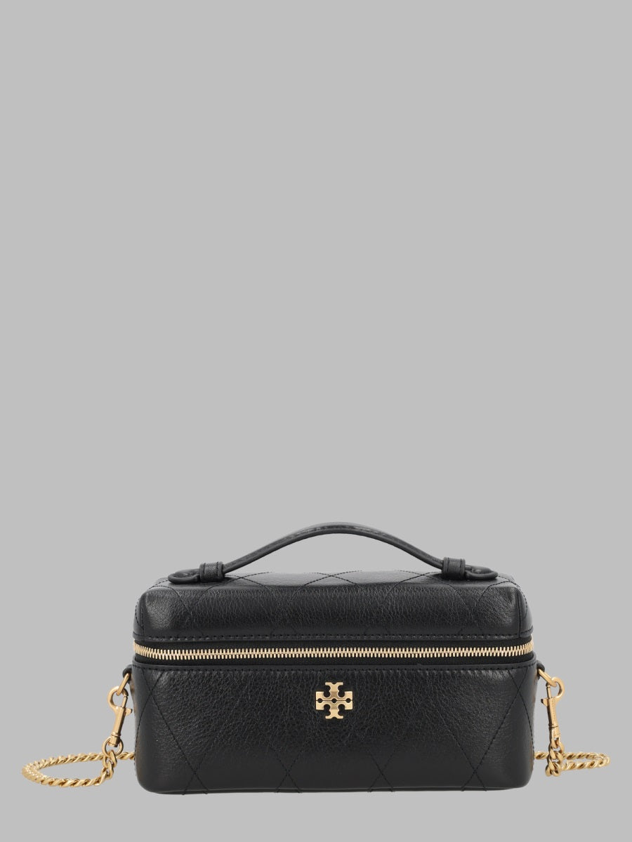 Beauty Case Charlie Matelassé Black Cow Leather Handbags
