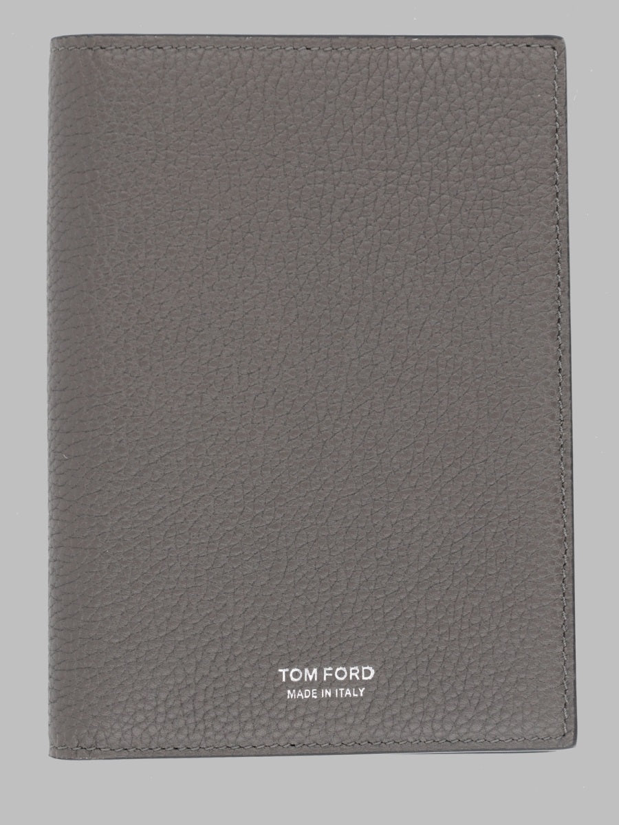Passport Holder T Line Grey Nubuck Calf Leather Wallets & Purses