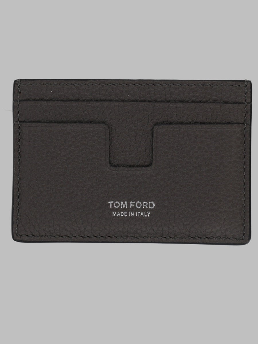 Card Holder Fiore Grey Leather Wallets & Purses