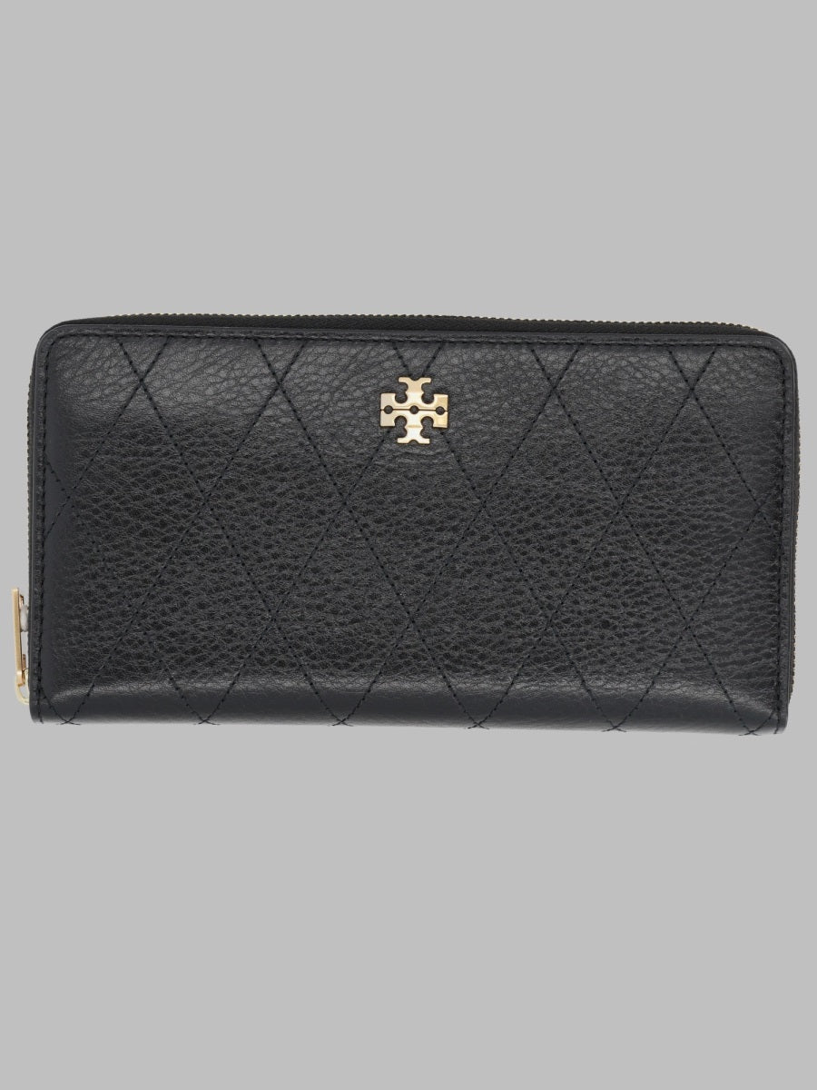 Continental Quilted Wallet Charlie Black Leather Cow & Purses