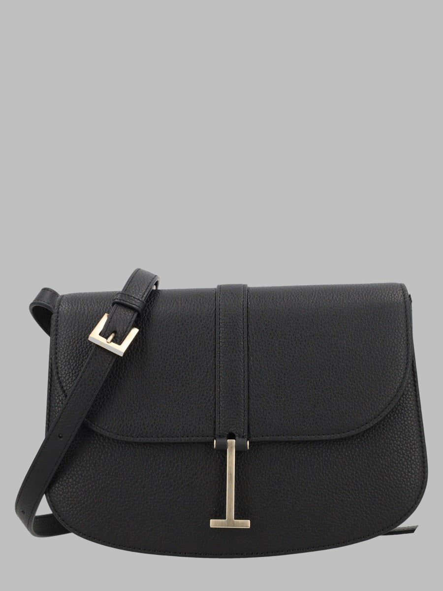 Shoulder Bag Calf Leather Black