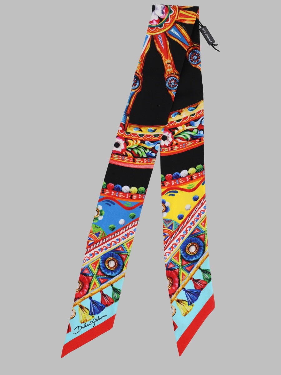 Silk Twill Bandeau Multicolour Scarf