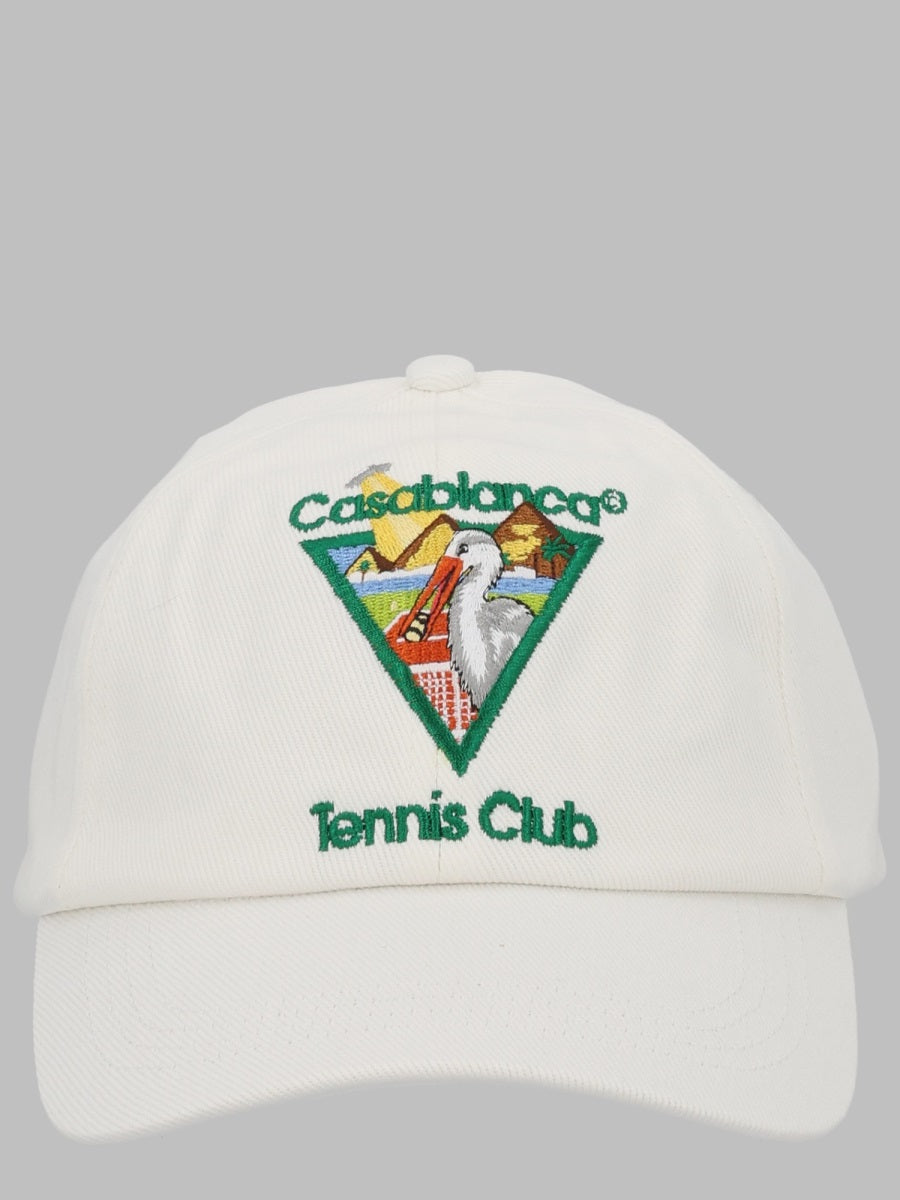 Baseball Cap With Patch White Cotton Hat