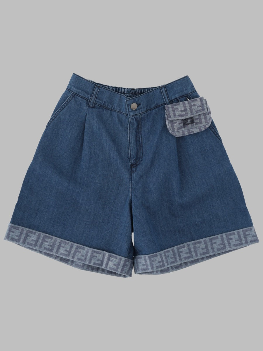 Denim Shorts Blue Cotton