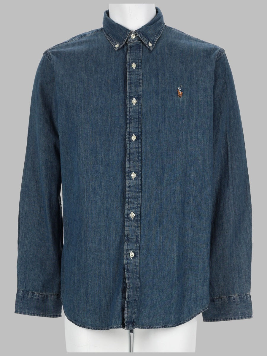 Shirt With Logo, Denim Cotton