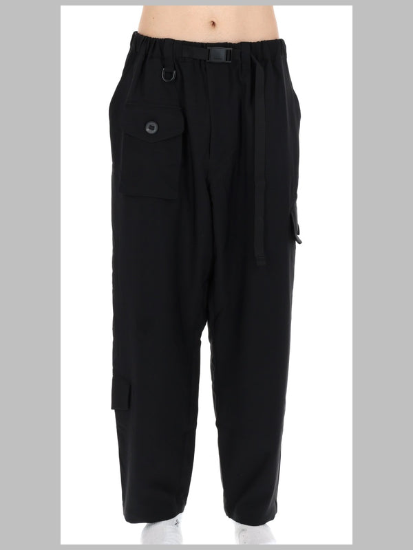 Cargo Trousers Technical Fabric Black Polyester