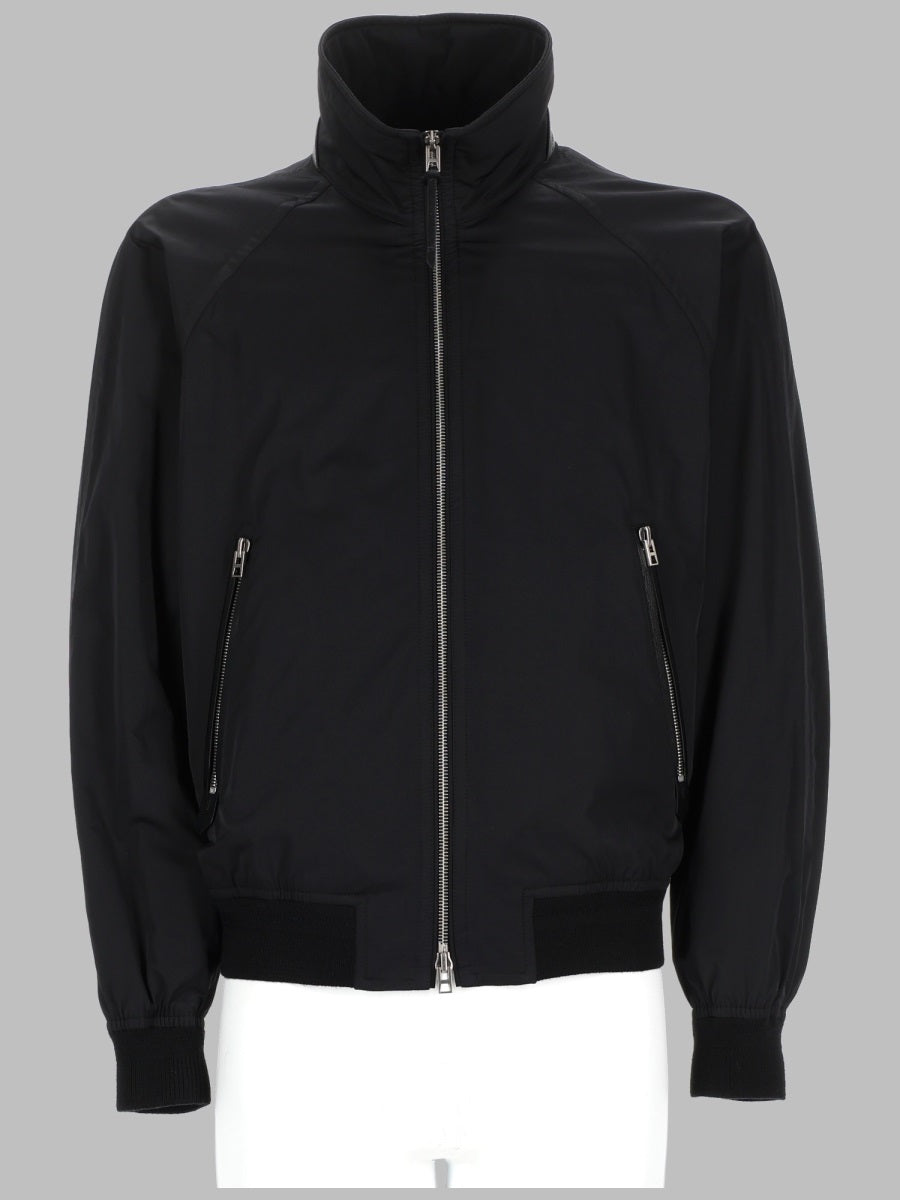Blouson With Cashmere Lining Black Polyester Polyamide Jacket