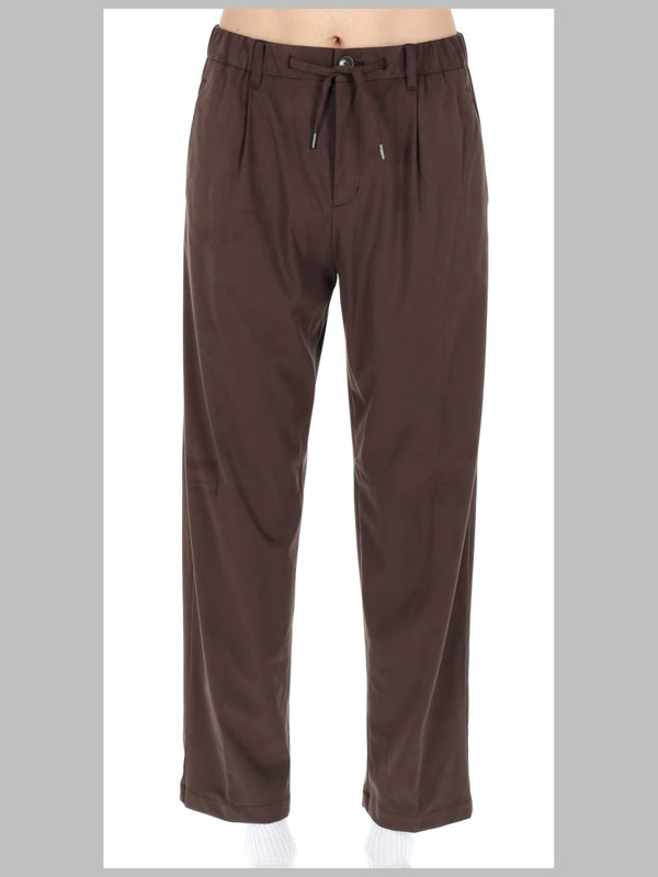 Trousers Resort Brown Polyester Elastane