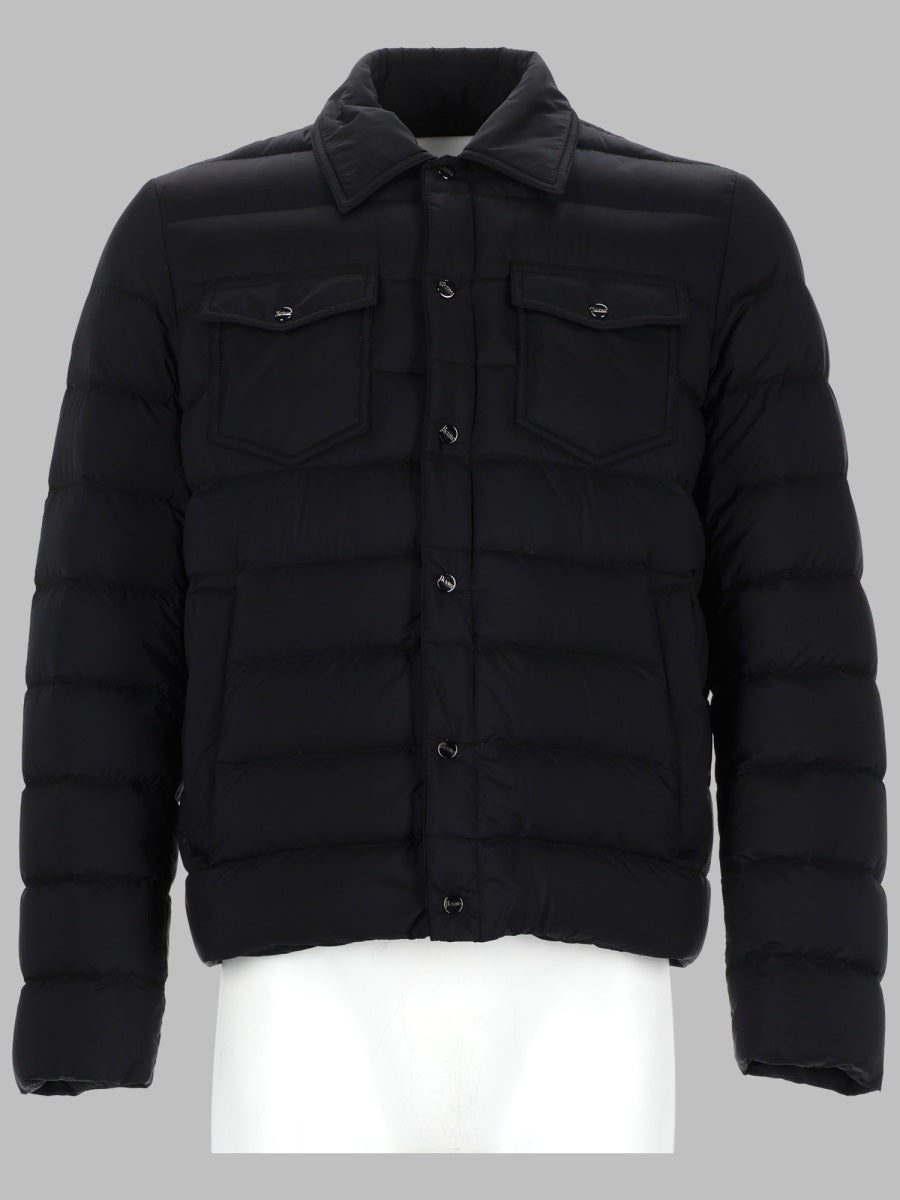 Padded Jacket With Buttons Black Polyamide