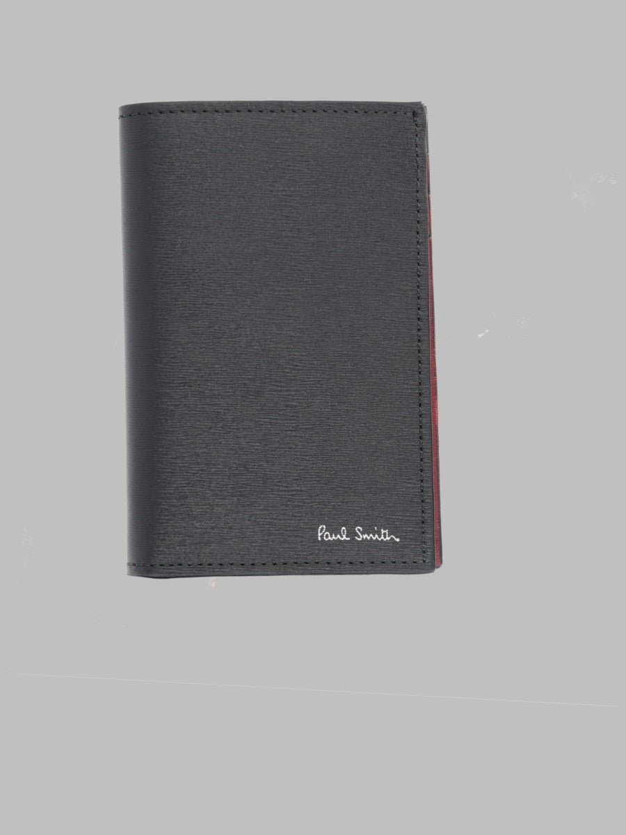Bi-Fold Leather Wallet Black Cow & Purses