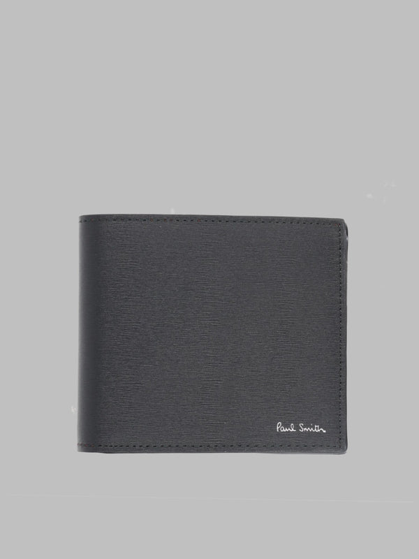 Bi-Fold Leather Wallet Black Cow & Purses