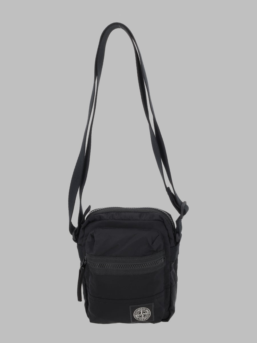 Nylon Shoulder Bag With Metal Black