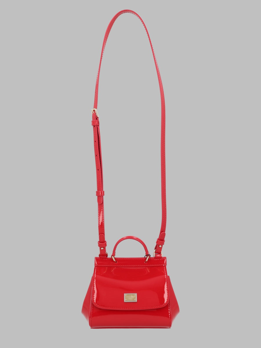 Shoulder Bag Patent Leather Red Calf