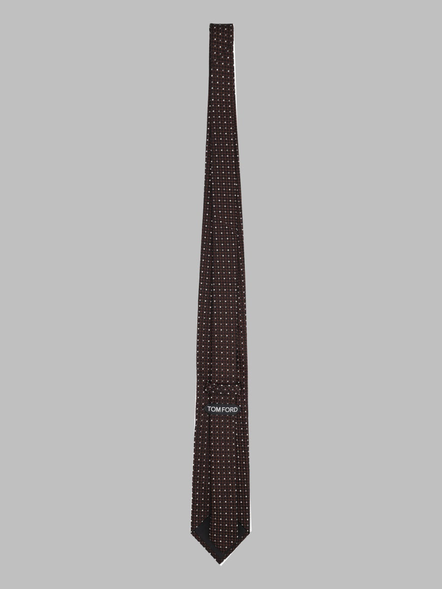 Tie Silk Jacquard Brown Ties & Bow