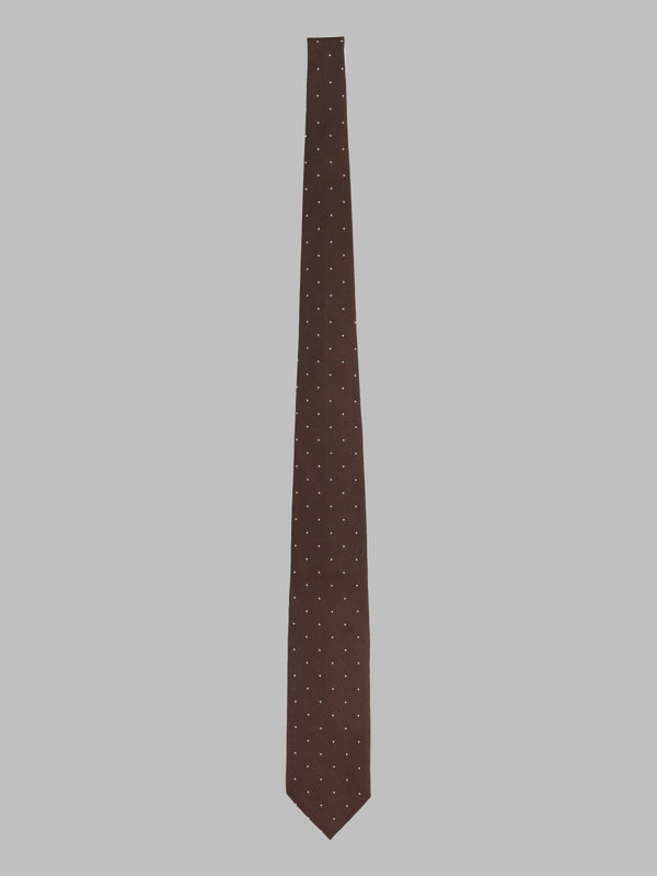 Tie Jacquard Silk 8 Cm Brown Ties & Bow
