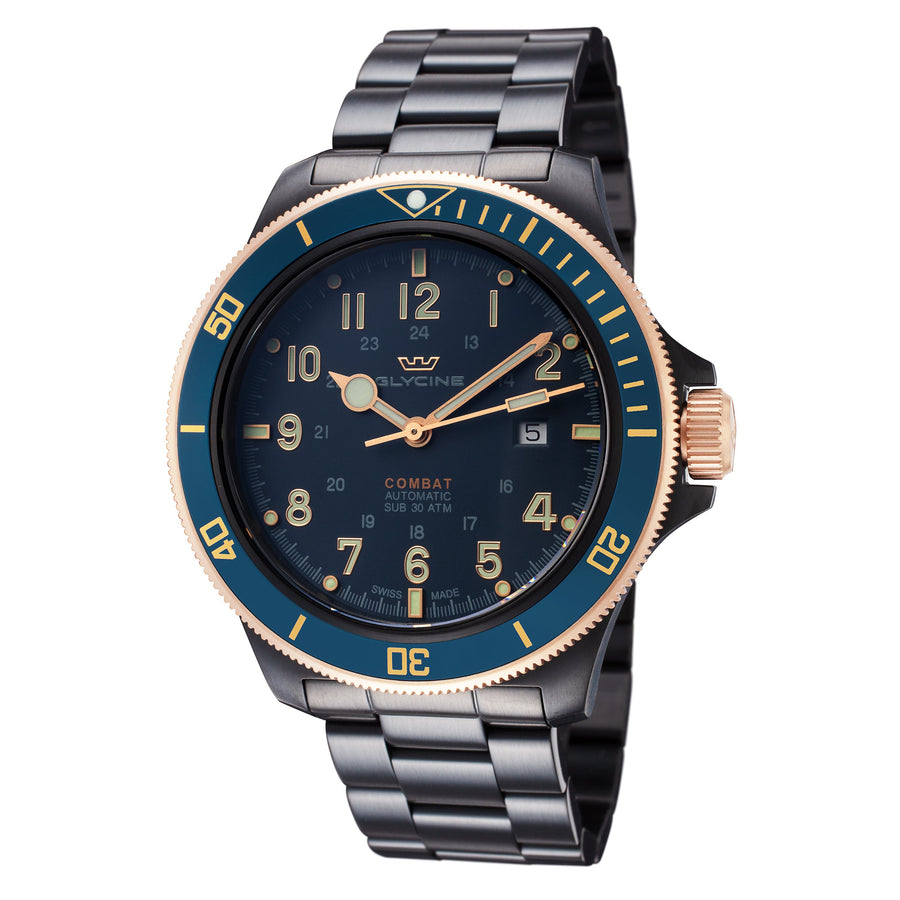 Preloved - Glycine Mens Combat Sub 46 46mm Automatic Watch Gl0279 One Color Watches