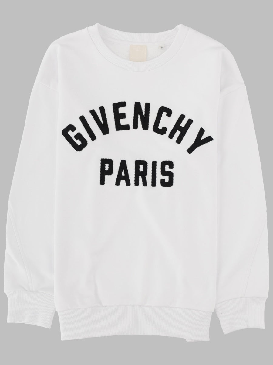Sweatshirt With Logo White Cotton - Trimming: Sweatshirts