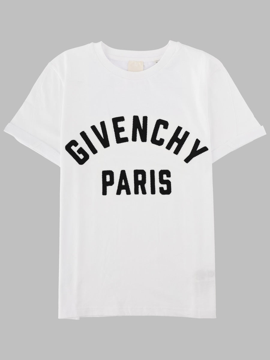 T-Shirt With Logo Print, White Cotton T-shirts