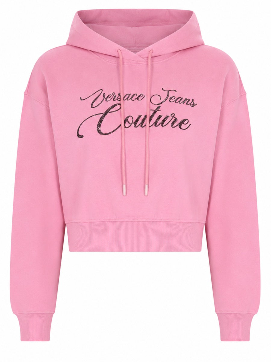 Sweatshirt Cropped Pink Cotton Sweatshirts