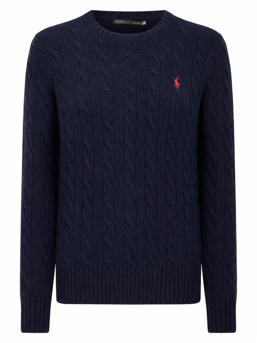 Jumper Cable-Knit Blue Jumpers