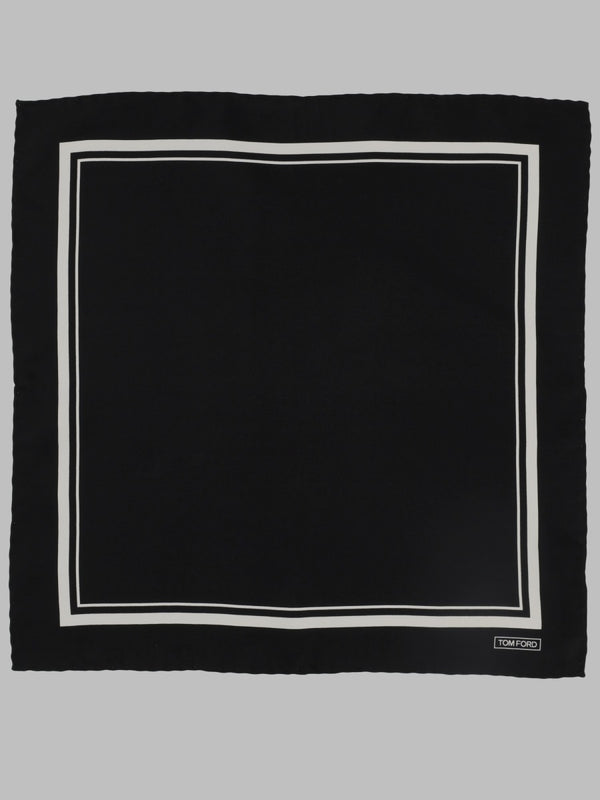 Pocket Square Silk Black Scarf