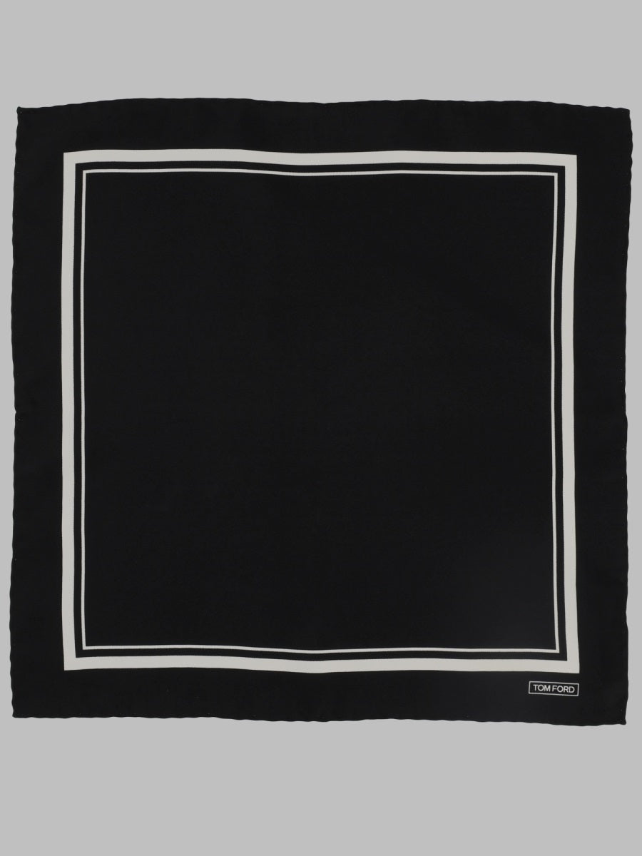Pocket Square Silk Black Scarf