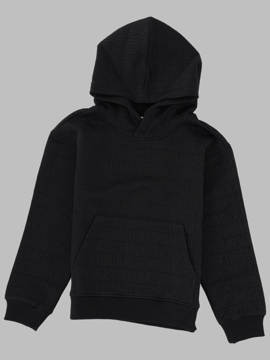 Hooded Sweatshirt Black Polyester Cotton Sweatshirts