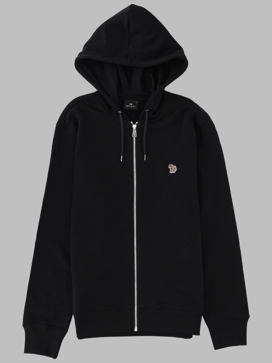 Hooded Zip Sweatshirt Zebra Black Organic Cotton Sweatshirts