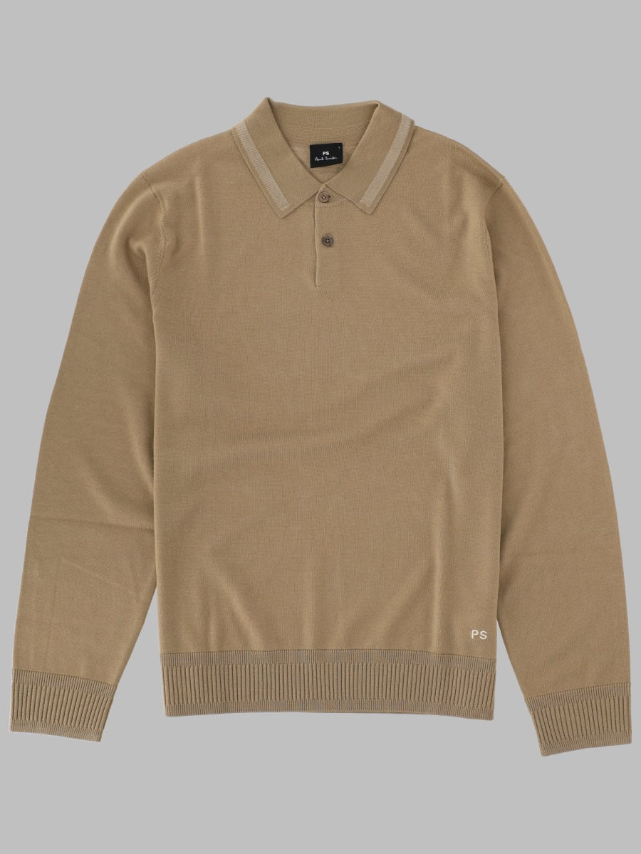 Polo Shirt Merino Wool Brown