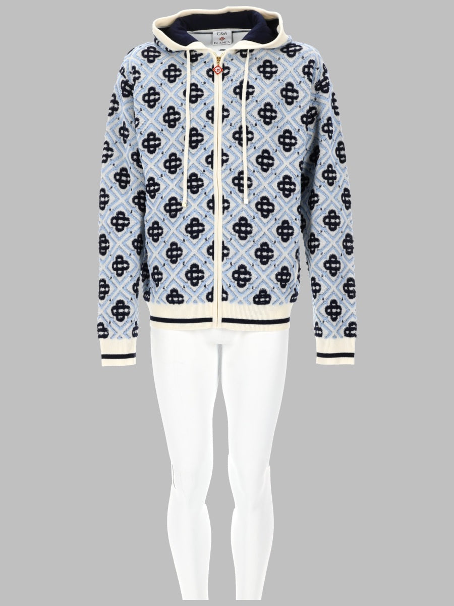 Hooded Zip Sweatshirt Monogram Multicolour Wool Sweatshirts