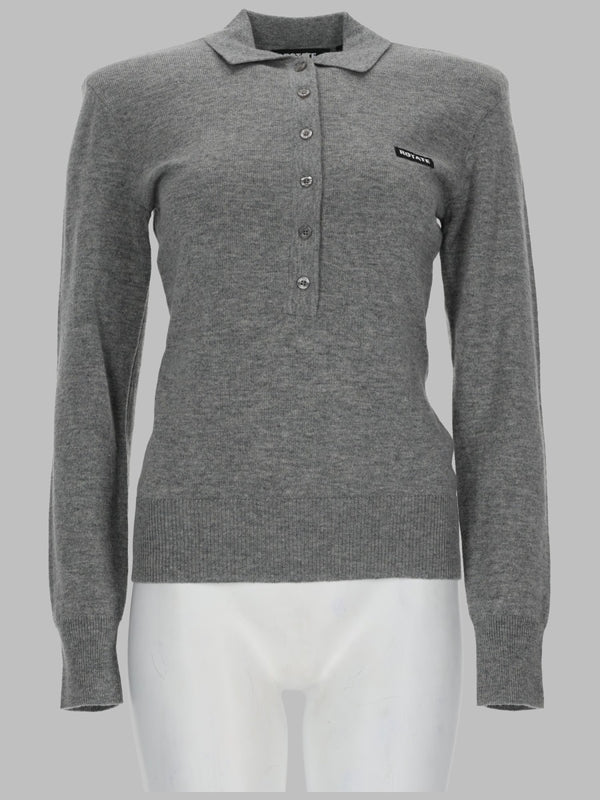 Polo Shirt Merino & Cashmere Grey Wool