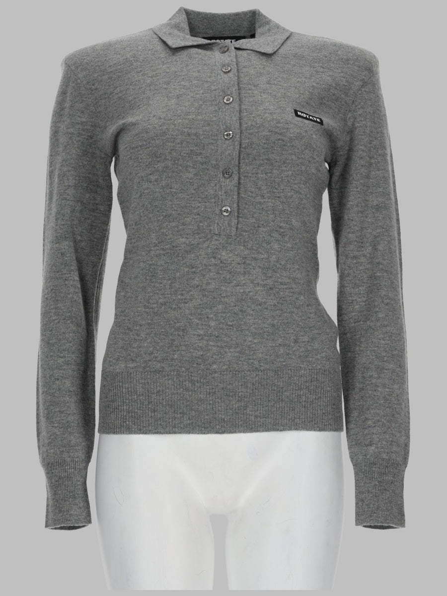 Polo Shirt Merino & Cashmere Grey Wool