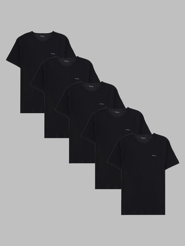 T-Shirt 5-Pack Black Organic Cotton Underwear
