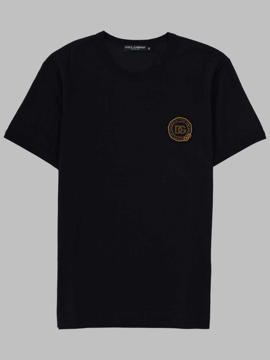 T-Shirt Black Cotton With Patch T-shirts