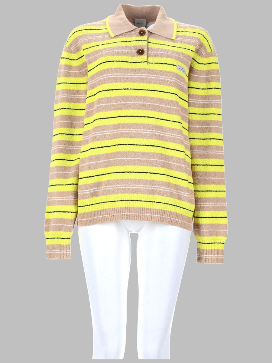 Rugby Jumper Bouclé Yellow Cotton Jumpers