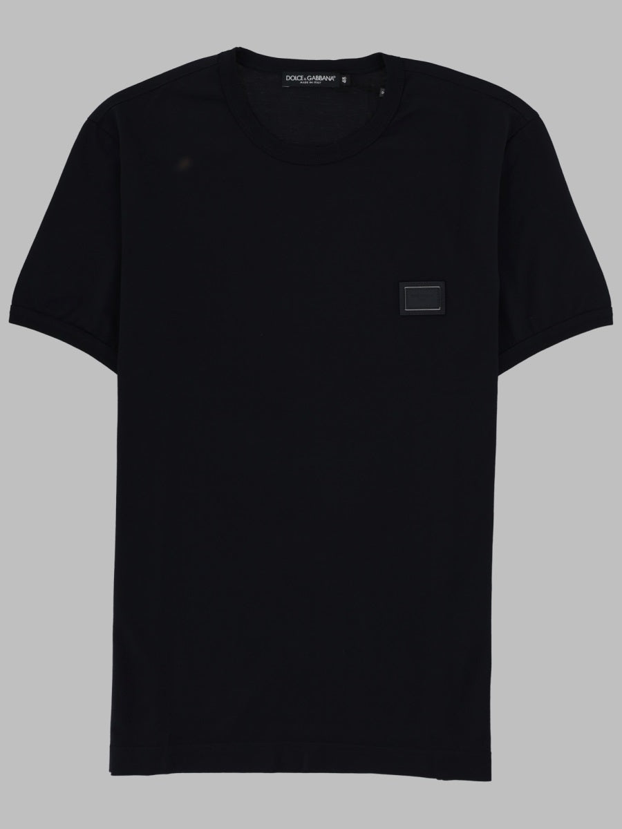 T-Shirt With Plaque, Blue Cotton T-shirts