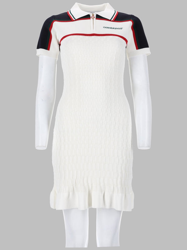 Mini Polo Tennis Dress White Viscose Nylon