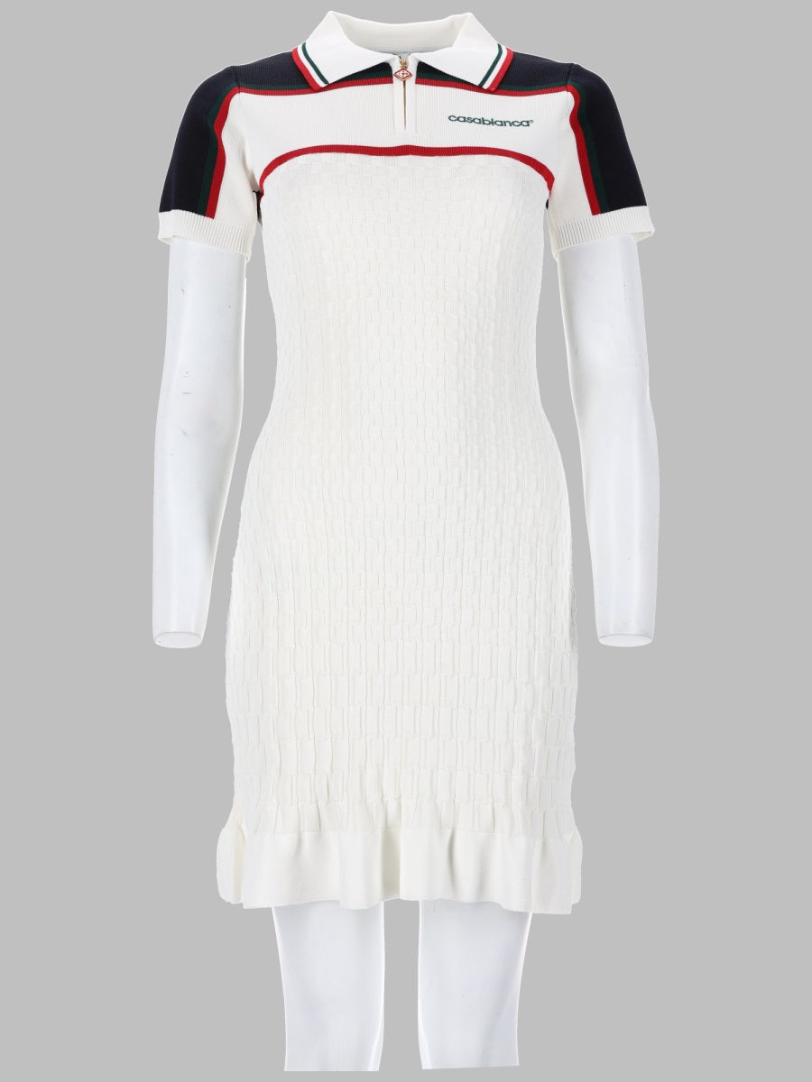 Mini Polo Tennis Dress White Viscose Nylon